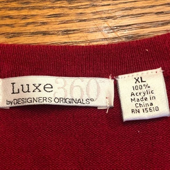Luxe 360 by Designers Originals Red Sweater XL - Picture 5 of 7